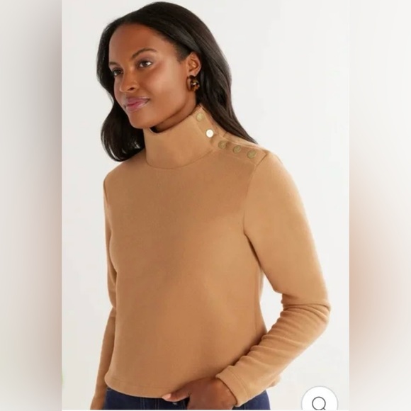 DUDLEY STEPHENS Meadow Vello Fleece top size Large women’s camel tan EUC - Picture 4 of 13